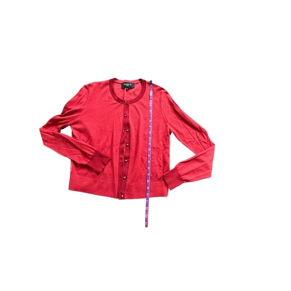 Paule Ka Paris Women's Red Cashmere Blend Knit Cardigan Sweater M - Picture 4 of 10